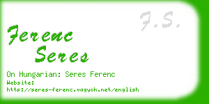 ferenc seres business card